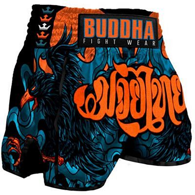 Buddha Retro Eagle Muay Thai Shorts Orange