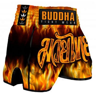 Buddha Retro Hell Muay Thai Shorts Nero-Oro