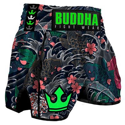 Buddha Retro Japan Muay Thai Short Negro