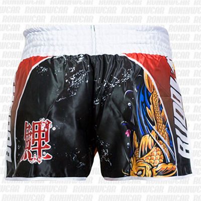 Buddha Retro Koi Shorts Orange-Noir