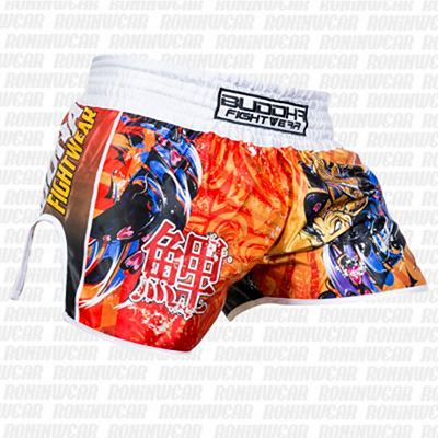 Buddha Retro Koi Shorts Naranja-Negro