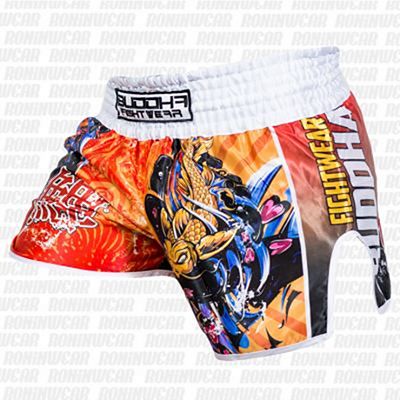 Buddha Retro Koi Shorts Naranja-Negro