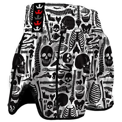 Buddha Retro Skeletor Muay Thai Shorts Black-White
