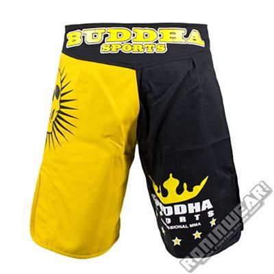 Buddha Revolution Shorts Negro-Amarillo