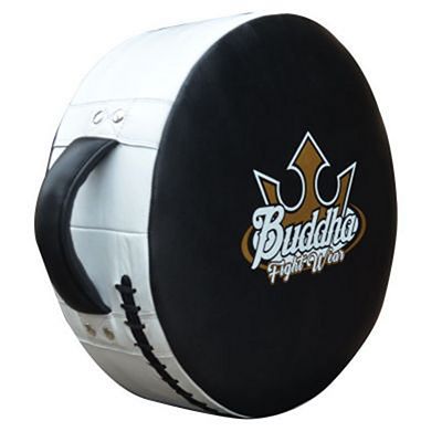 Buddha Round Shield Leather Nero-Bianco