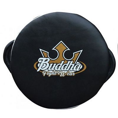 Buddha Round Shield Leather Nero-Bianco