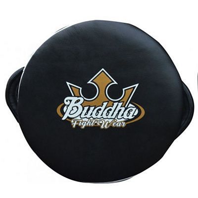 Buddha Round Shield Leather Preto-Branco