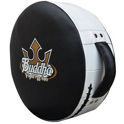 Buddha Round Shield Leather Nero-Bianco