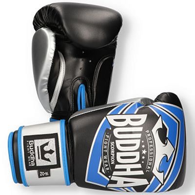 Buddha Scorpion Boxing Gloves Black-Blue