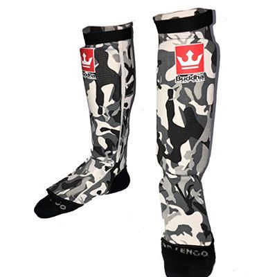 Buddha Shadow Padded Sock Shinguards Preto-Branco