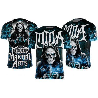 Buddha Skull MMA T890B T-Shirt Black-Blue