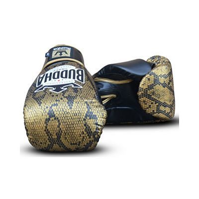 Buddha Snake Boxing Gloves Negro-Oro