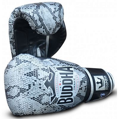 Buddha Snake Boxing Gloves Plata-Negro