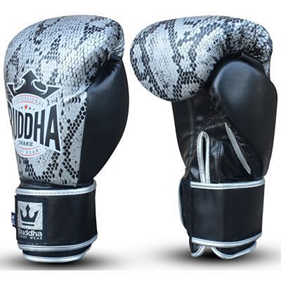 Buddha Snake Boxing Gloves Argent-Noir