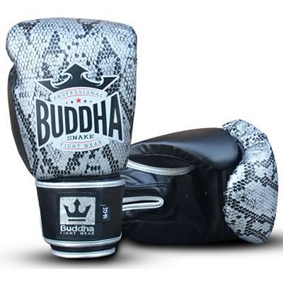 Buddha Snake Boxing Gloves Argent-Noir