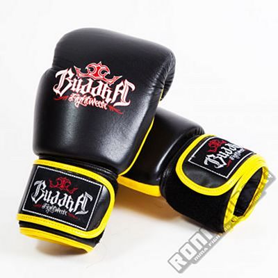 Buddha Thailand Boxing Gloves Schwarz