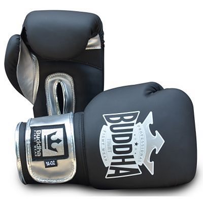 Buddha Top Fight Boxing Gloves Nero-Argento