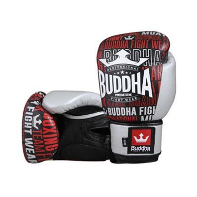 Buddha Top Premium Leather Boxing Gloves Black-Red