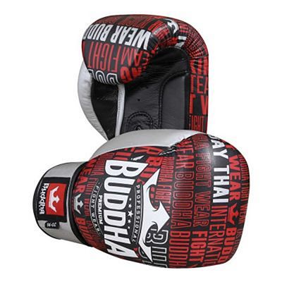 Buddha Top Premium Leather Boxing Gloves Black-Red