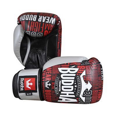 Buddha Top Premium Leather Boxing Gloves Black-Red