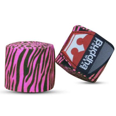 Buddha Vendas De Boxeo Semi Elasticas Zebra 4.5cm Rosa