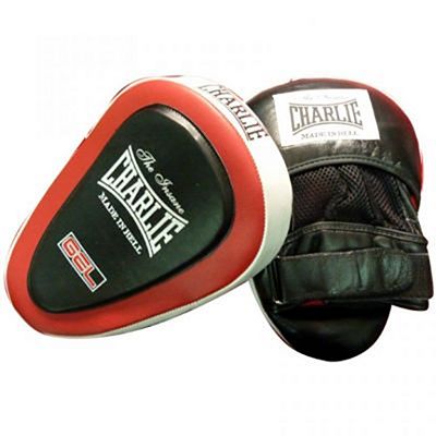 Charlie Boxing Manoplas Gel Curvas Negro-Rojo