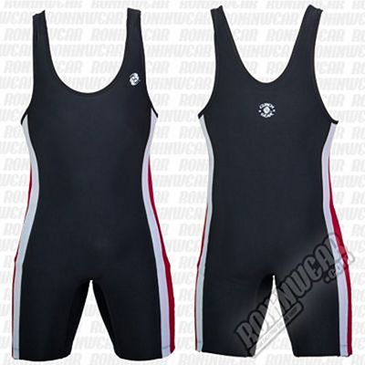 Clinch Gear Icon Wrestling Singlet Preto-Branco