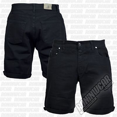 Crossed Denim Shorts Nero