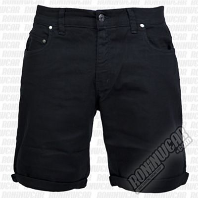 Crossed Denim Shorts Noir