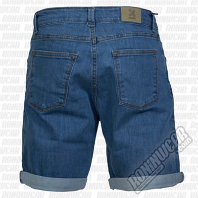 Crossed Denim Shorts Blue