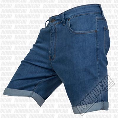 Crossed Denim Shorts Blue