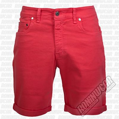 Crossed Denim Shorts Rosso