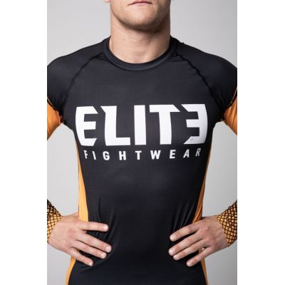 Elite Fightwear Orange Long Rashguard Negro-Naranja