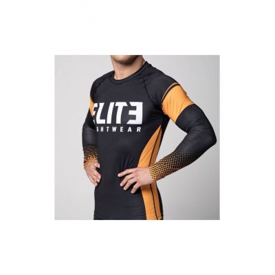 Elite Fightwear Orange Long Rashguard Nero-Arancione