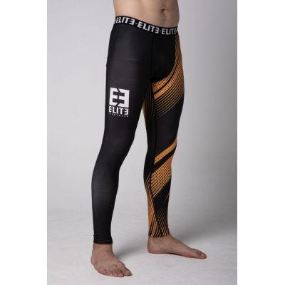 Elite Fightwear Orange Spats Negro-Amarillo