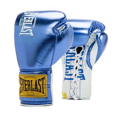 Everlast 1910 Fight Boxing Gloves Laces Metallic Blue