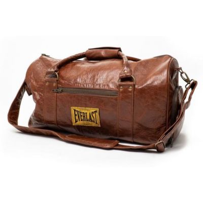 Everlast 1910 Leather Gym Bag Brun