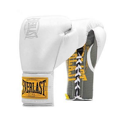 Everlast 1910 Pro Sparring Boxing Gloves Laces Bianco