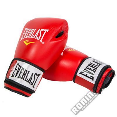 Everlast Leather Boxing Gloves Fighter Vermelho-Preto