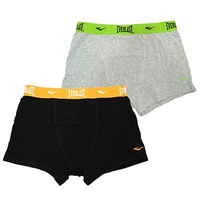 Everlast Mens 2 Pack Bright Boxers Black-Grey