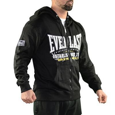 Everlast Mens Zip Through Hoody Schwarz