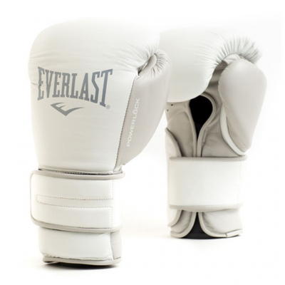 Everlast Powerlock 2R Training Gloves Leather Fehèr-Szürke