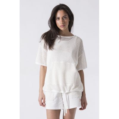 Everlast T-shirt Crochet Ladies Bianco