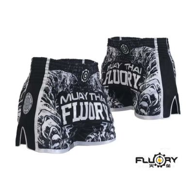 Fluory Muay Thai Short MTSF66 Svart-Vit