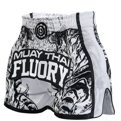 Fluory Muay Thai Short MTSF66 Bianco