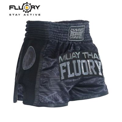 Fluory Muay Thai Short MTSF69 Noir-Gris