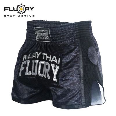 Fluory Muay Thai Short MTSF69 Noir-Gris