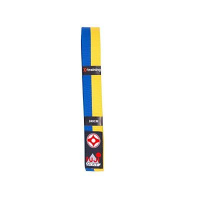 FUJIMAE Bicolor Kyokushin Karate Kids Belt Bleu-Jaune