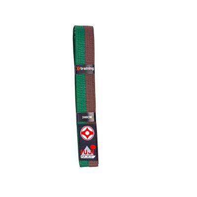 FUJIMAE Bicolor Kyokushin Karate Kids Belt Zöld-Barna