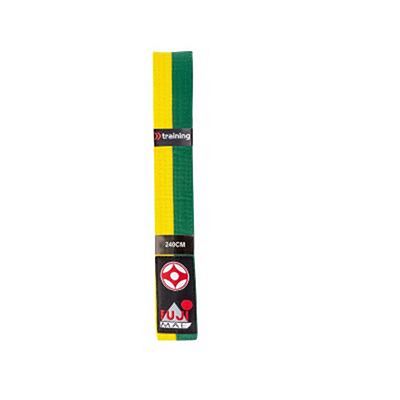 FUJIMAE Bicolor Kyokushin Karate Kids Belt Jaune-Vert